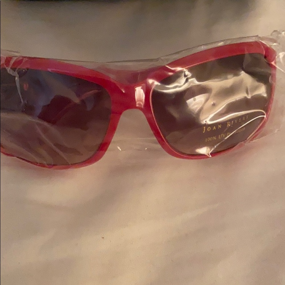 Joan Rivers pink sunglasses with case